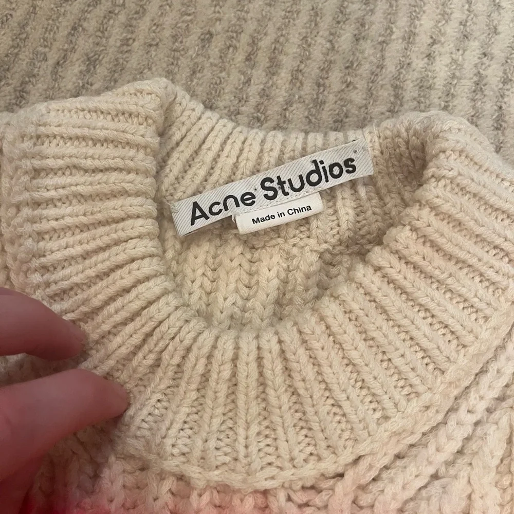 Acne Studios Cream Sweater with Rainbow Stripes - Picture 5 of 7
